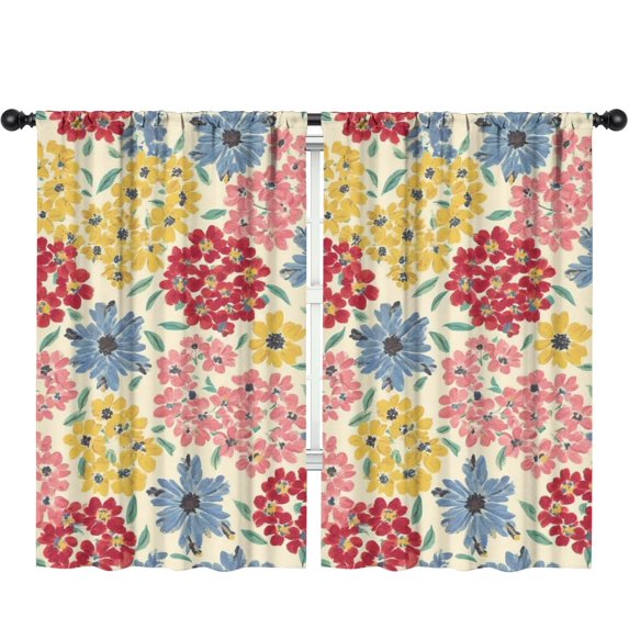 Blackout Kids Curtains,Pioneer Flower Childrens Insulated Curtains Set Of 2,Bedroom Essentials,Toddler Room Decor 52x84in(132x213cm)