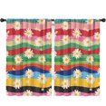 thumbnail image 1 of Blackout Kids Curtains,Pioneer Flower Childrens Insulated Curtains Set Of 2,Bedroom Essentials,Toddler Room Decor 52x84in(132x213cm), 1 of 4