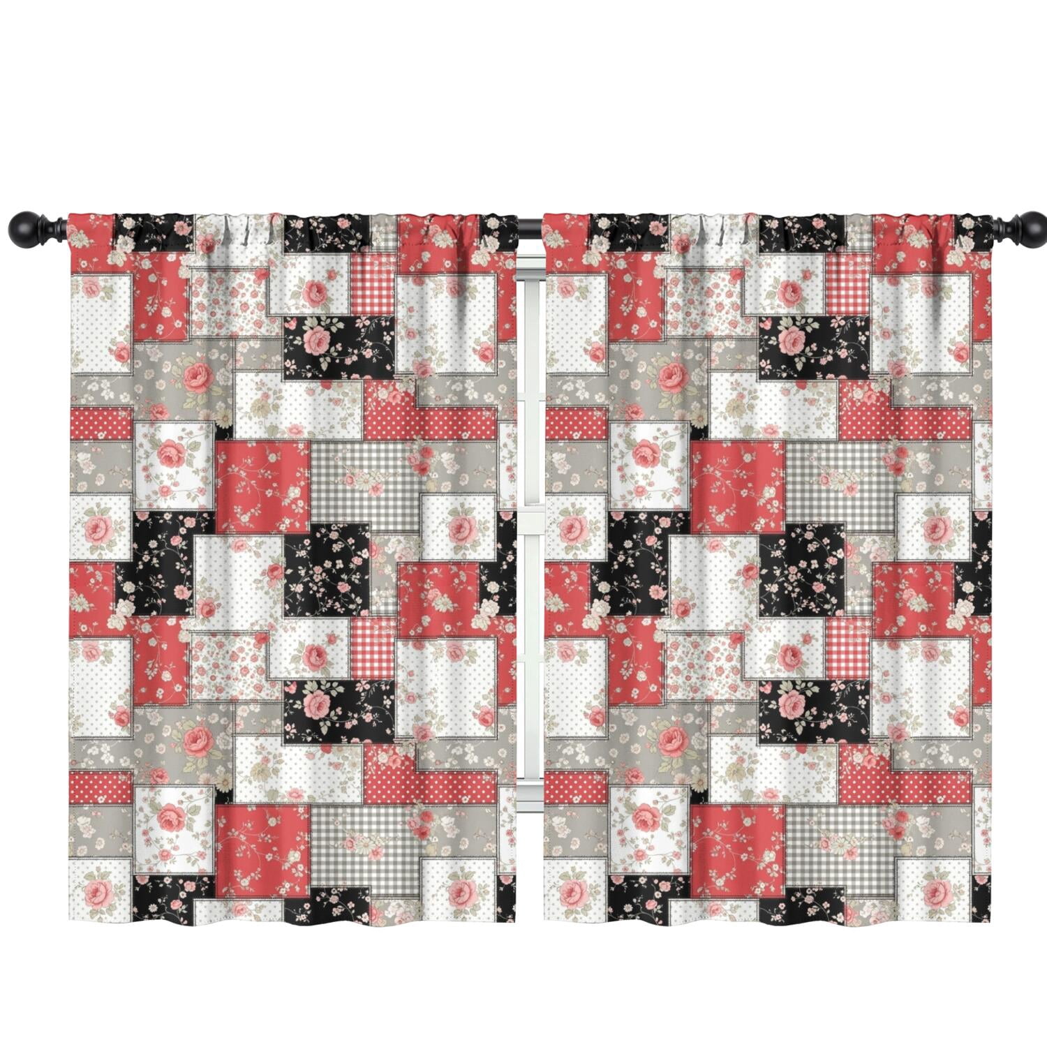 Blackout Kids Curtains,Pioneer Flower Floral Print Pattern Children's