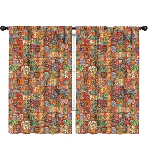 Blackout Kids Curtains,Pioneer Flower Floral Print Pattern Children's Insulated Curtains Set Of 2,Bedroom Essentials,Toddler Room Decor 52"x84"