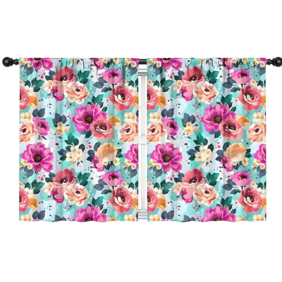 Blackout Kids Curtains,Pioneer Flower Floral Print Pattern Childrens Insulated Curtains Set Of 2,Bedroom Essentials,Toddler Room Decor 42"x54"
