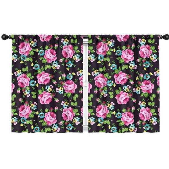 Blackout Kids Curtains,Pioneer Flower Floral Print Pattern Childrens Insulated Curtains Set Of 2,Bedroom Essentials,Toddler Room Decor 42"x54"