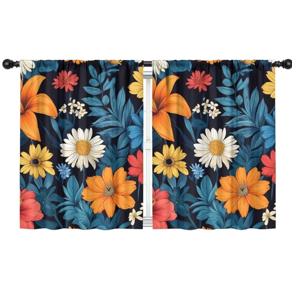 Blackout Kids Curtains,Pioneer Flower Floral Print Pattern Childrens Insulated Curtains Set Of 2,Bedroom Essentials,Toddler Room Decor 42"x54"