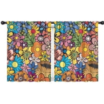 Blackout Kids Curtains,Pioneer Flower Floral Print Pattern Childrens Insulated Curtains Set Of 2,Bedroom Essentials,Toddler Room Decor 42"x54"