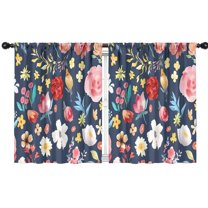 Blackout Kids Curtains,Pioneer Flower Floral Print Pattern Childrens Insulated Curtains Set Of 2,Bedroom Essentials,Toddler Room Decor 42"x54"