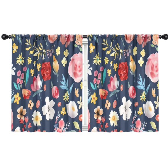 Blackout Kids Curtains,Pioneer Flower Floral Print Pattern Childrens Insulated Curtains Set Of 2,Bedroom Essentials,Toddler Room Decor 42"x54"