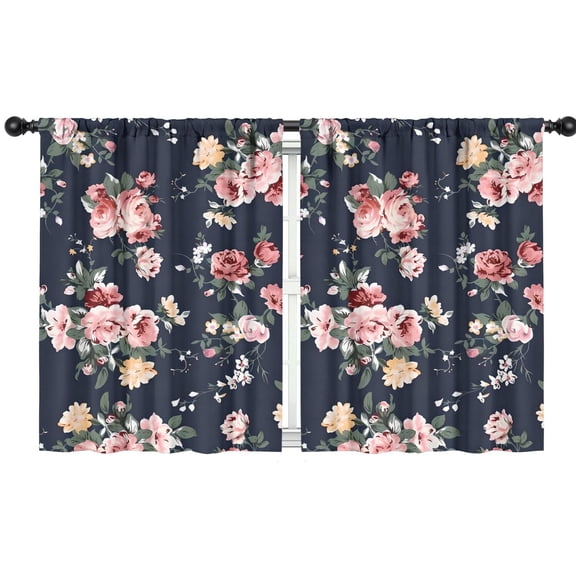 Blackout Kids Curtains,Pioneer Flower Floral Print Pattern Childrens Insulated Curtains Set Of 2,Bedroom Essentials,Toddler Room Decor 42"x54"