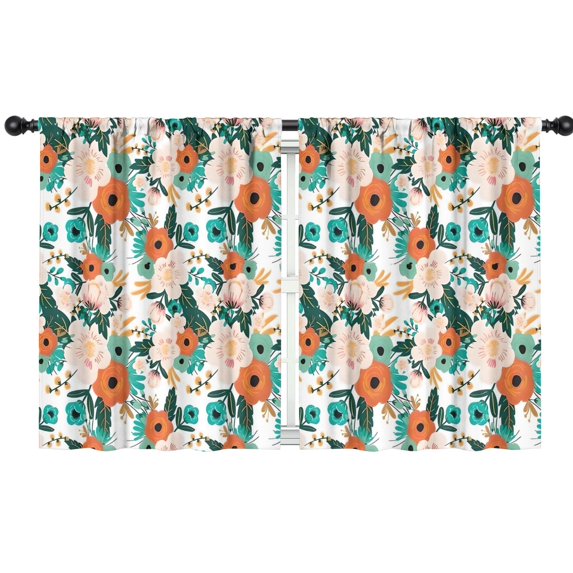 Blackout Kids Curtains,Pioneer Flower Floral Print Pattern Childrens Insulated Curtains Set Of 2,Bedroom Essentials,Toddler Room Decor 42"x54"