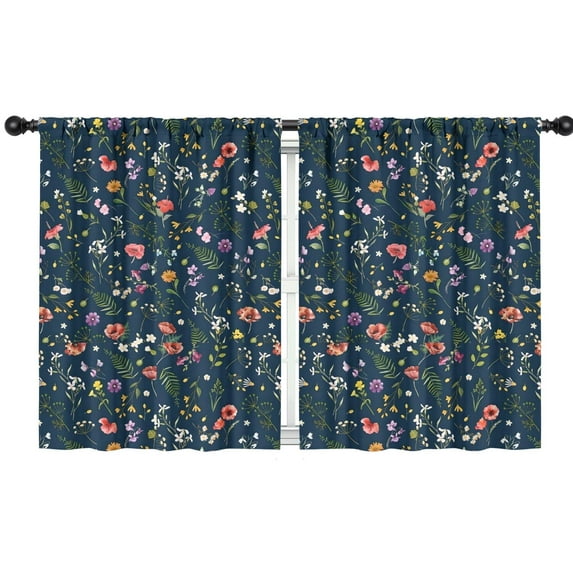 Blackout Kids Curtains,Pioneer Flower Floral Print Pattern Childrens Insulated Curtains Set Of 2,Bedroom Essentials,Toddler Room Decor 42"x54"