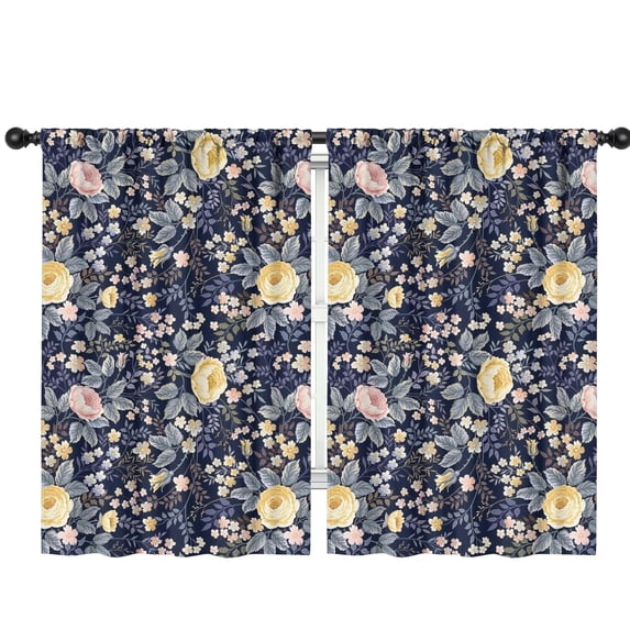 Blackout Kids Curtains,Pioneer Flower Floral Print Pattern Childrens Insulated Curtains Set Of 2,Bedroom Essentials,Toddler Room Decor 42"x63"