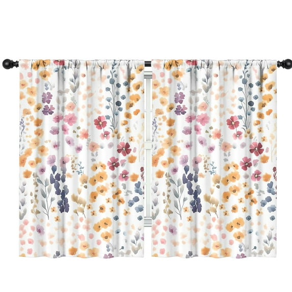 Blackout Kids Curtains,Pioneer Flower Floral Print Pattern Childrens Insulated Curtains Set Of 2,Bedroom Essentials,Toddler Room Decor 42"x63"