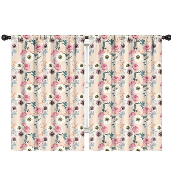 Blackout Kids Curtains,Pioneer Flower Floral Print Pattern Childrens Insulated Curtains Set Of 2,Bedroom Essentials,Toddler Room Decor 42"x63"