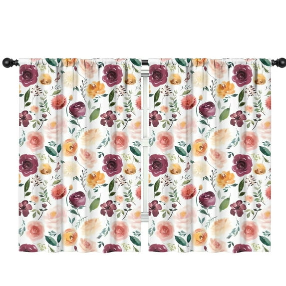 Blackout Kids Curtains,Pioneer Flower Floral Print Pattern Childrens Insulated Curtains Set Of 2,Bedroom Essentials,Toddler Room Decor 42"x63"