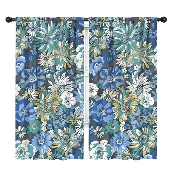 Blackout Kids Curtains,Pioneer Flower Floral Print Pattern Childrens Insulated Curtains Set Of 2,Bedroom Essentials,Toddler Room Decor 42"x84"