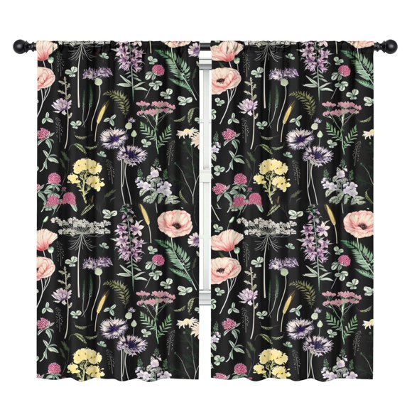 Blackout Kids Curtains,Pioneer Flower Floral Print Pattern Childrens Insulated Curtains Set Of 2,Bedroom Essentials,Toddler Room Decor 42"x84"