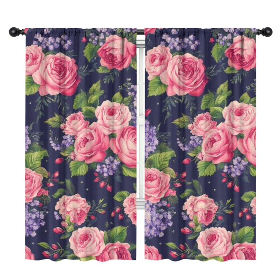 Blackout Kids Curtains,Pioneer Flower Floral Print Pattern Childrens Insulated Curtains Set Of 2,Bedroom Essentials,Toddler Room Decor 42"x84"