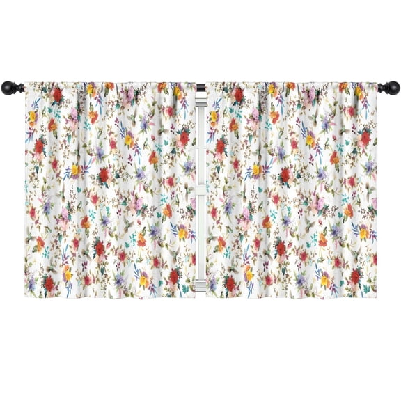 Blackout Kids Curtains,Pioneer Flower Floral Print Pattern Childrens Insulated Curtains Set Of 2,Bedroom Essentials,Toddler Room Decor 52"x63"