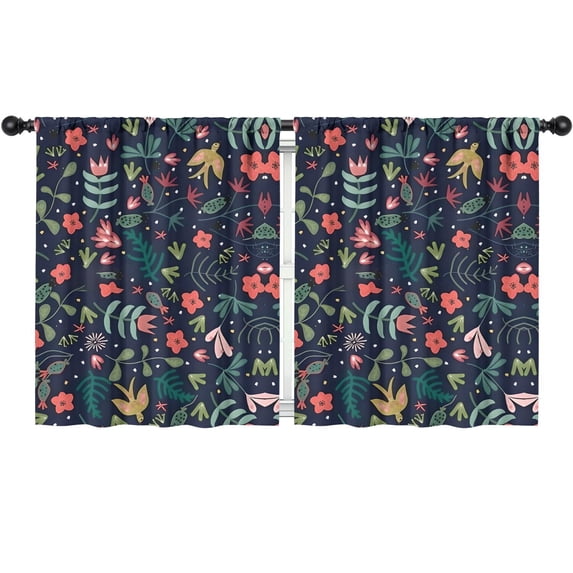 Blackout Kids Curtains,Pioneer Flower Floral Print Pattern Childrens Insulated Curtains Set Of 2,Bedroom Essentials,Toddler Room Decor 52"x63"