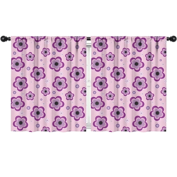 Blackout Kids Curtains,Pioneer Flower Floral Print Pattern Childrens Insulated Curtains Set Of 2,Bedroom Essentials,Toddler Room Decor 52"x63"