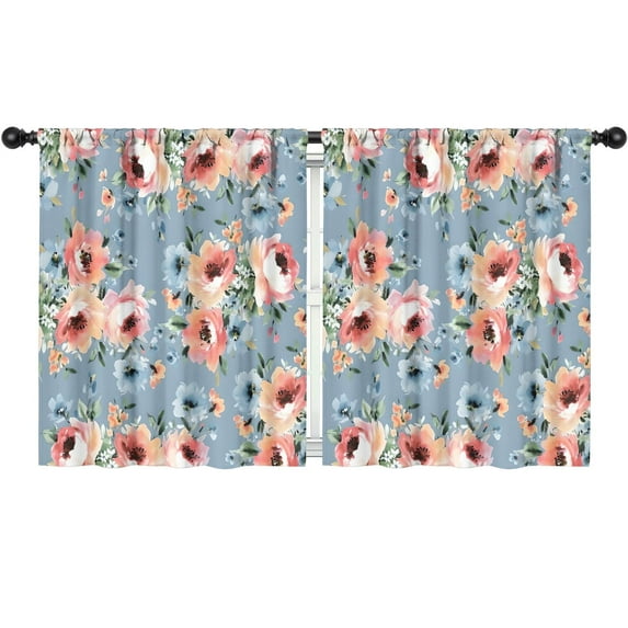 Blackout Kids Curtains,Pioneer Flower Floral Print Pattern Childrens Insulated Curtains Set Of 2,Bedroom Essentials,Toddler Room Decor 52"x63"