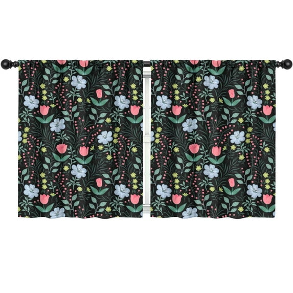 Blackout Kids Curtains,Pioneer Flower Floral Print Pattern Childrens Insulated Curtains Set Of 2,Bedroom Essentials,Toddler Room Decor 52"x63"