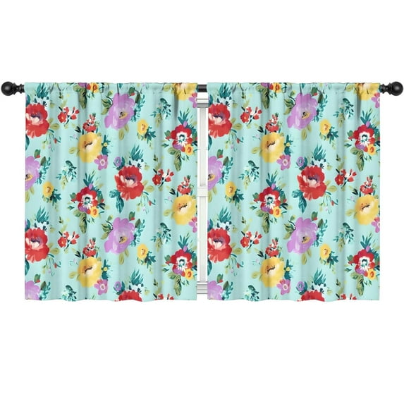 Blackout Kids Curtains,Pioneer Flower Floral Print Pattern Childrens Insulated Curtains Set Of 2,Bedroom Essentials,Toddler Room Decor 52"x63"