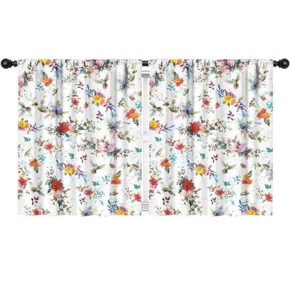 Blackout Kids Curtains,Pioneer Flower Floral Print Pattern Childrens Insulated Curtains Set Of 2,Bedroom Essentials,Toddler Room Decor 52"x63"