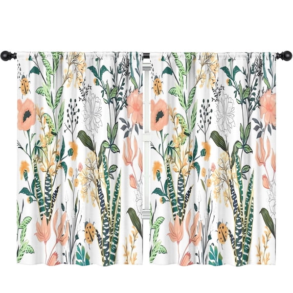 Blackout Kids Curtains,Pioneer Flower Floral Print Pattern Childrens Insulated Curtains Set Of 2,Bedroom Essentials,Toddler Room Decor 52"x84"