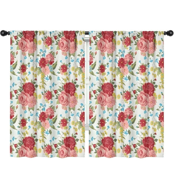 Blackout Kids Curtains,Pioneer Flower Floral Print Pattern Childrens Insulated Curtains Set Of 2,Bedroom Essentials,Toddler Room Decor 52"x84"