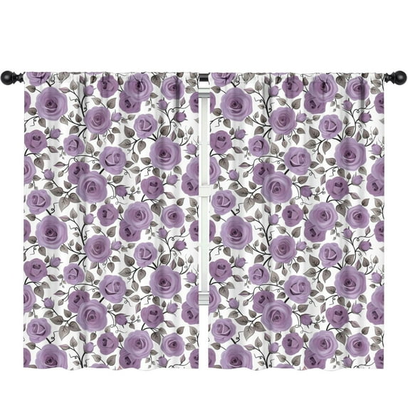 Blackout Kids Curtains,Pioneer Flower Floral Print Pattern Childrens Insulated Curtains Set Of 2,Bedroom Essentials,Toddler Room Decor 52"x84"