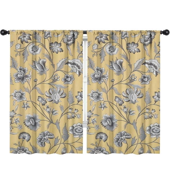 Blackout Kids Curtains,Pioneer Flower Floral Print Pattern Childrens Insulated Curtains Set Of 2,Bedroom Essentials,Toddler Room Decor 52"x84"