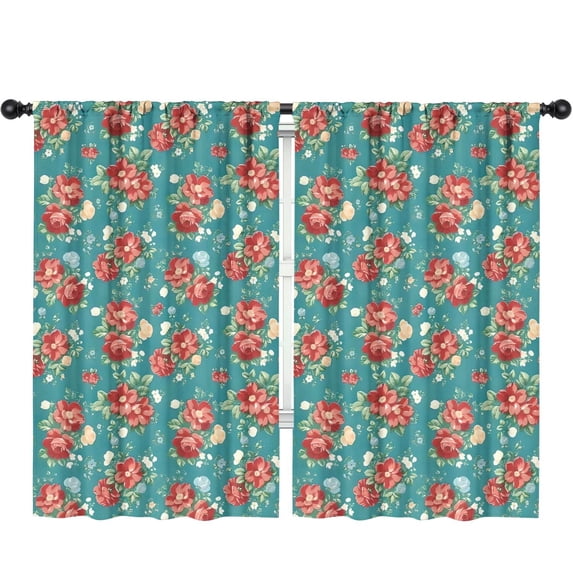 Blackout Kids Curtains,Pioneer Flower Floral Print Pattern Childrens Insulated Curtains Set Of 2,Bedroom Essentials,Toddler Room Decor 52"x84"