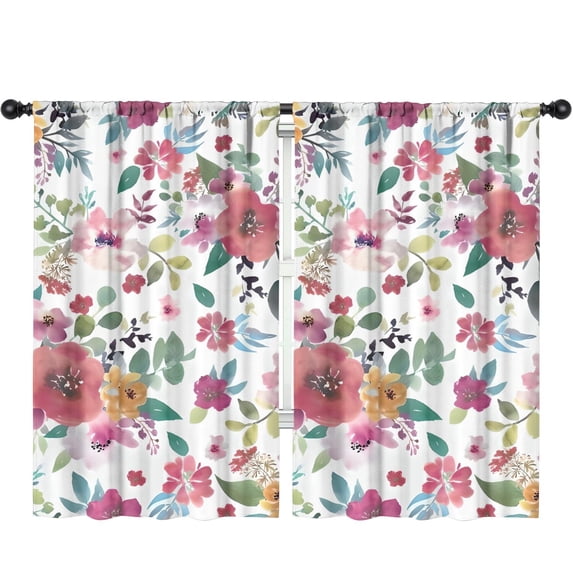Blackout Kids Curtains,Pioneer Flower Floral Print Pattern Childrens Insulated Curtains Set Of 2,Bedroom Essentials,Toddler Room Decor 52"x84"
