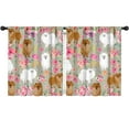 thumbnail image 1 of Blackout Kids Curtains,Pomeranian Dog and Flower Floral Childrens Insulated Curtains Set Of 2,Bedroom Essentials,Toddler Room Decor 52x63in(132x160cm), 1 of 4