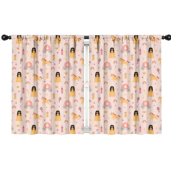 Blackout Kids Curtains,Princess Carriage Pattern Childrens Insulated Curtains Set Of 2,Bedroom Essentials,Toddler Room Decor 42"x54"