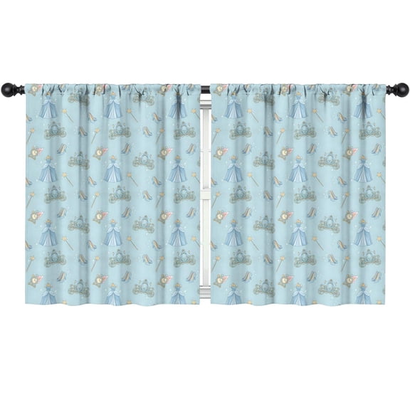 Blackout Kids Curtains,Princess Pattern Childrens Insulated Curtains Set Of 2,Bedroom Essentials,Toddler Room Decor 52"x63"
