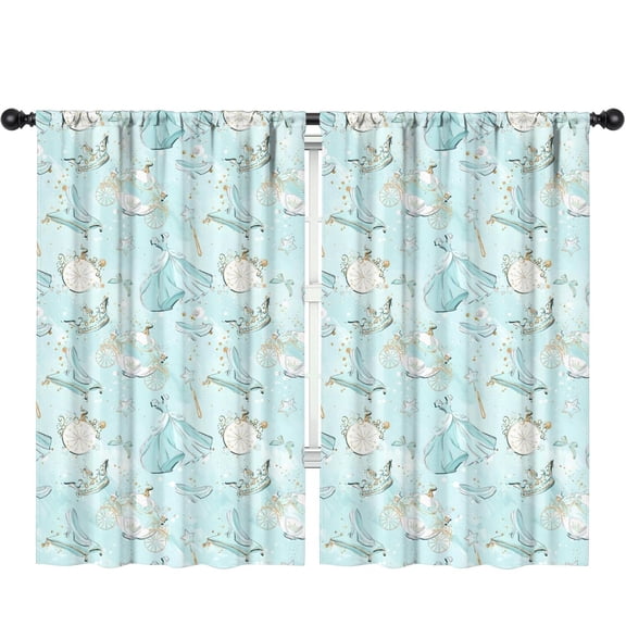 Blackout Kids Curtains,Princess Pattern Childrens Insulated Curtains Set Of 2,Bedroom Essentials,Toddler Room Decor 52"x84"