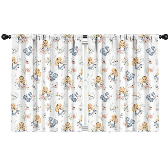 Blackout Kids Curtains,Princess and Cat Pattern Childrens Insulated Curtains Set Of 2,Bedroom Essentials,Toddler Room Decor 42"x54"