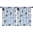 thumbnail image 1 of Blackout Kids Curtains,Pug and Footprints Childrens Insulated Curtains Set Of 2,Bedroom Essentials,Toddler Room Decor 42x54in(106x137cm), 1 of 4