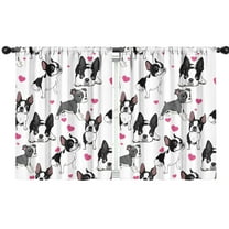 Blackout Kids Curtains,Pug and Love Heart Childrens Insulated Curtains Set Of 2,Bedroom Essentials,Toddler Room Decor 42x54in(106x137cm)