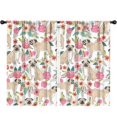 thumbnail image 1 of Blackout Kids Curtains,Pugs and Flowers Childrens Insulated Curtains Set Of 2,Bedroom Essentials,Toddler Room Decor 52x84in(132x213cm), 1 of 4