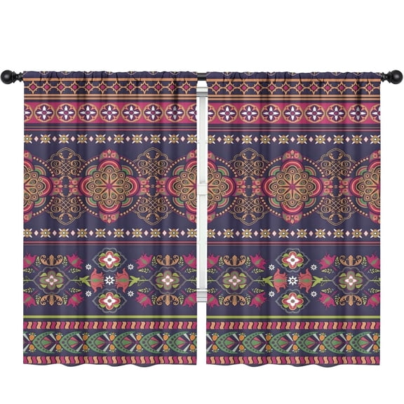 Blackout Kids Curtains,Boho Bohemia Geometric Line Art Childrens Insulated Curtains Set Of 2,Bedroom Essentials,Toddler Room Decor 52"x84"(132x213cm)