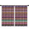thumbnail image 1 of Blackout Kids Curtains,Purple Boho Tribal Stripes and Hearts Pattern Childrens Insulated Curtains Set Of 2,Bedroom Essentials,Toddler Room Decor 52x84in(132x213cm), 1 of 5