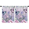thumbnail image 1 of Blackout Kids Curtains,Purple Butterfly Flower Butterfly Pattern Childrens Insulated Curtains Set Of 2,Bedroom Essentials,Toddler Room Decor 42"x54", 1 of 5
