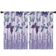 thumbnail image 1 of Blackout Kids Curtains,Purple Butterfly Flower Pattern Childrens Insulated Curtains Set Of 2,Bedroom Essentials,Toddler Room Decor 42"x63", 1 of 5