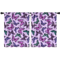 Blackout Kids Curtains,Purple Butterfly Pattern Childrens Insulated Curtains Set Of 2,Bedroom Essentials,Toddler Room Decor 42"x54"