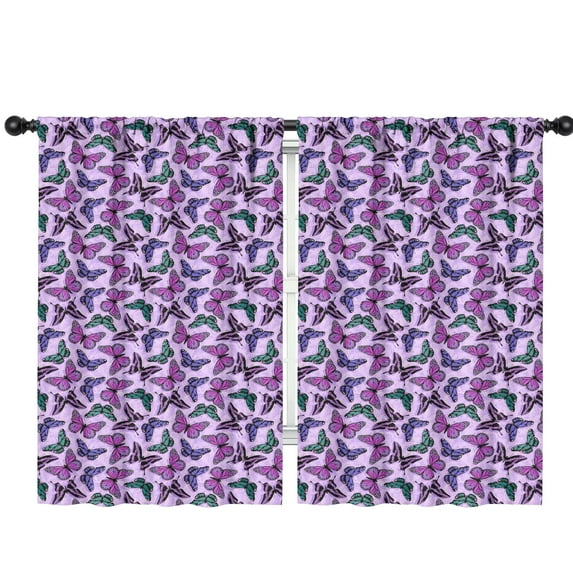 Blackout Kids Curtains,Purple Butterfly Pattern Childrens Insulated Curtains Set Of 2,Bedroom Essentials,Toddler Room Decor 42"x63"