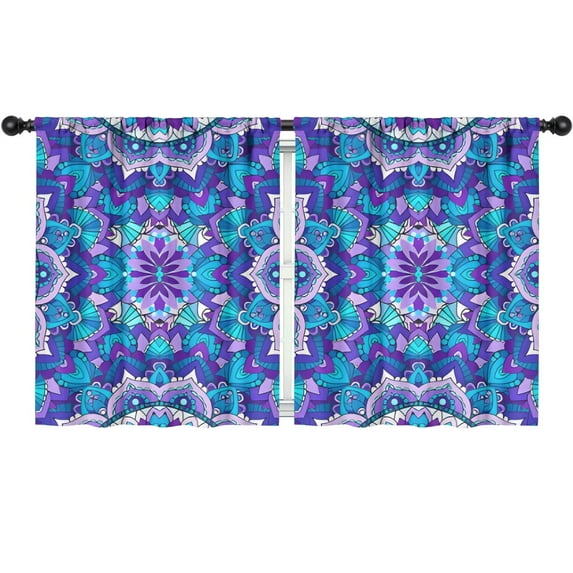 Blackout Kids Curtains,Purple Ethnic Mandala Pattern Childrens Insulated Curtains Set Of 2,Bedroom Essentials,Toddler Room Decor 52x63in(132x160cm)