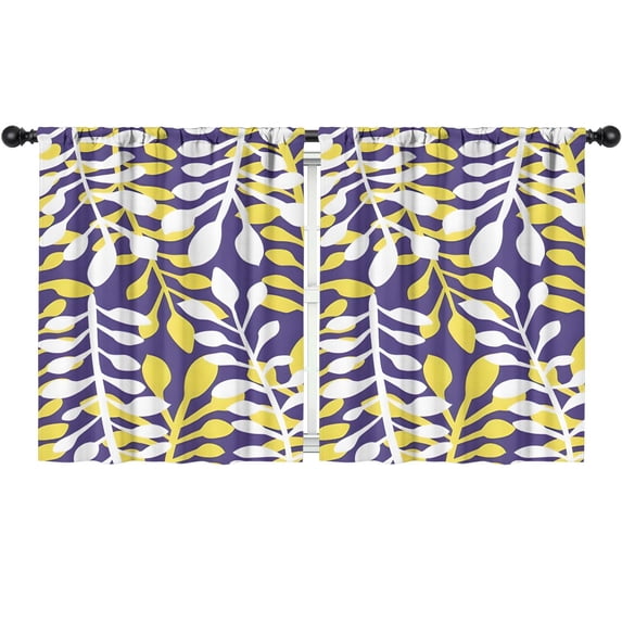 Blackout Kids Curtains,Purple Leaf Pattern Childrens Insulated Curtains Set Of 2,Bedroom Essentials,Toddler Room Decor 52x63in(132x160cm)