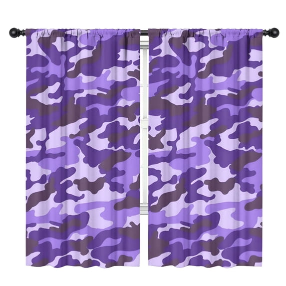 Blackout Kids Curtains,Purple Lilac Camo Classic Shapes Pattern Childrens Insulated Curtains Set Of 2,Bedroom Essentials,Toddler Room Decor 42"x84"